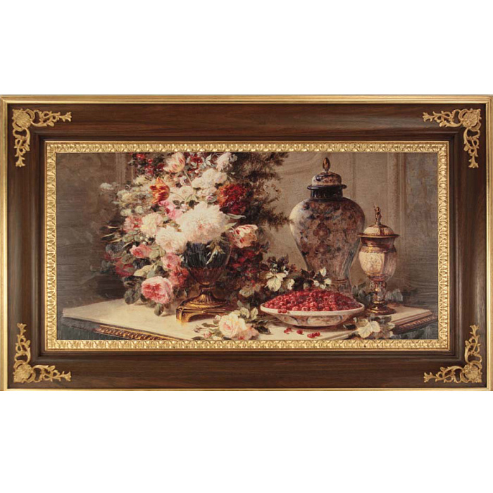 Картина "Цветы и вишня"