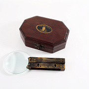 Складная лупа в деревянной коробке