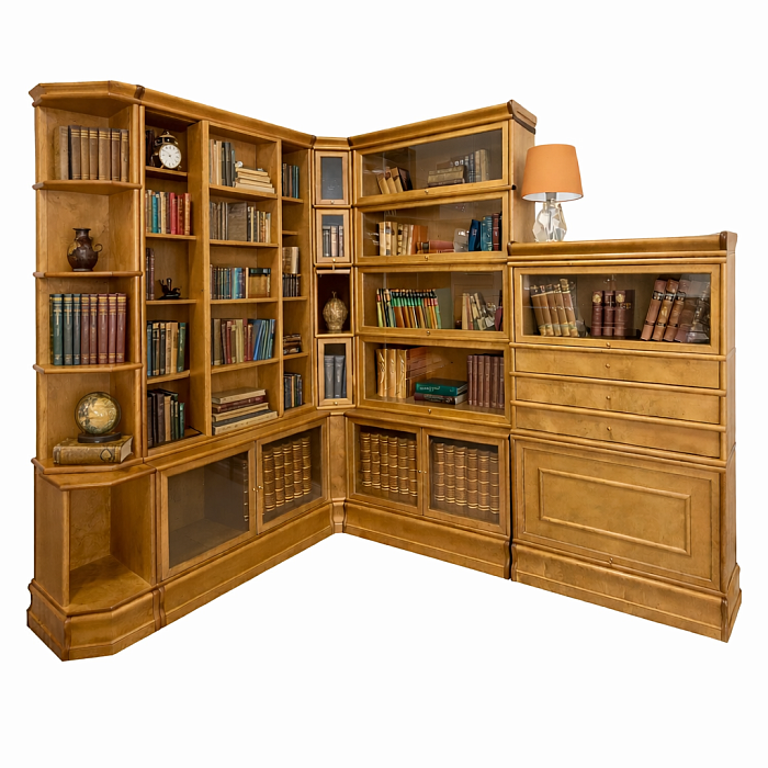 Угловая библиотека "Бокнас - светлый орех"