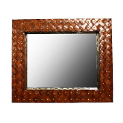 Зеркало в кожаном плетении