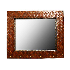 Зеркало в кожаном плетении