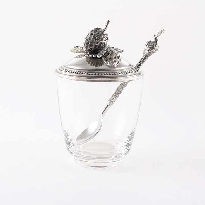 Сахарница с ложкой "Клубника"