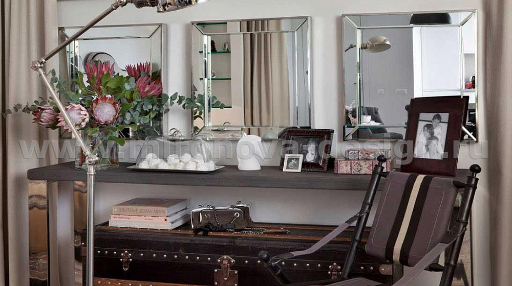 Интерьер с кожаной мебелью