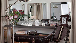 Интерьер с кожаной мебелью