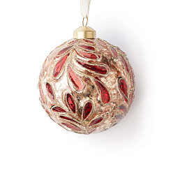 Золотистый шар с красным узором