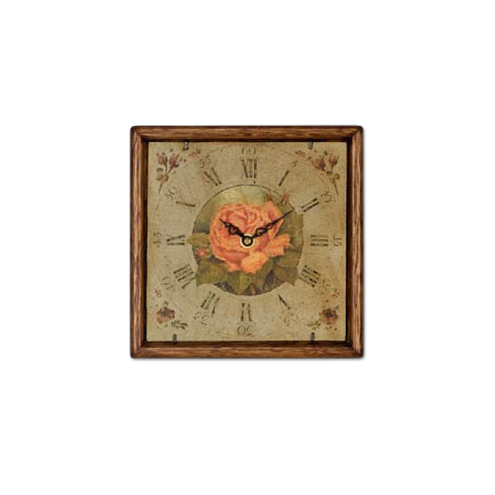 Часы c розовой розой