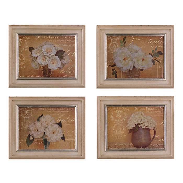 Картины "Вазы с белыми букетами"