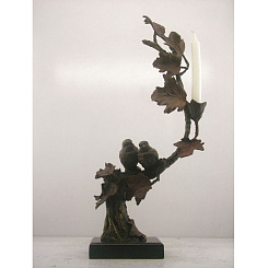 Статуэтка птички на ветке+подсвечник