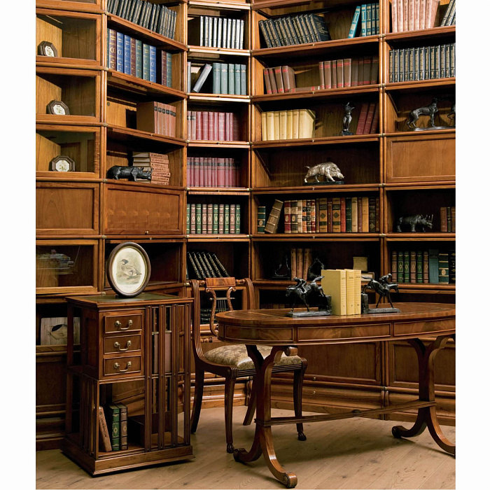 Фрагмент угловой библиотеки в цвете "медовый орех"