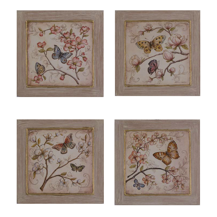 Картины "Цветы и бабочки"