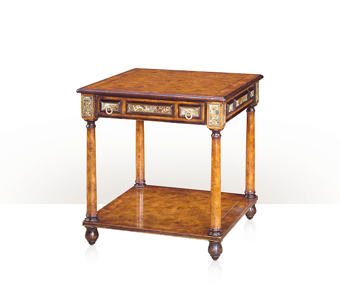 Столик с инкрустацией "Бирюза и шоколад"