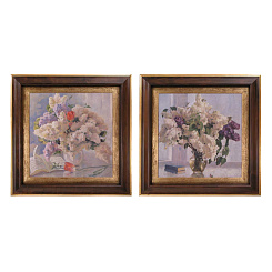 Картины "Белая сирень в вазах"