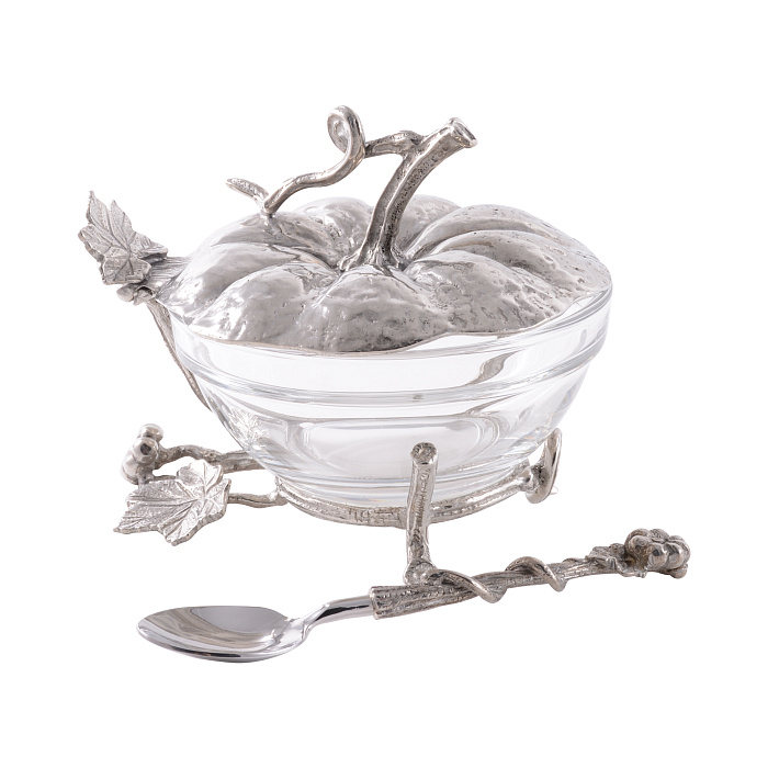 Чаша стеклянная с ложкой "Тыковка"