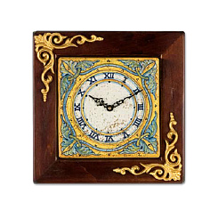 Часы керамические с голубыми листьями 