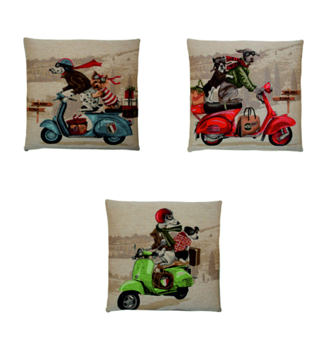 Подушки "Собаки-мотоциклисты"