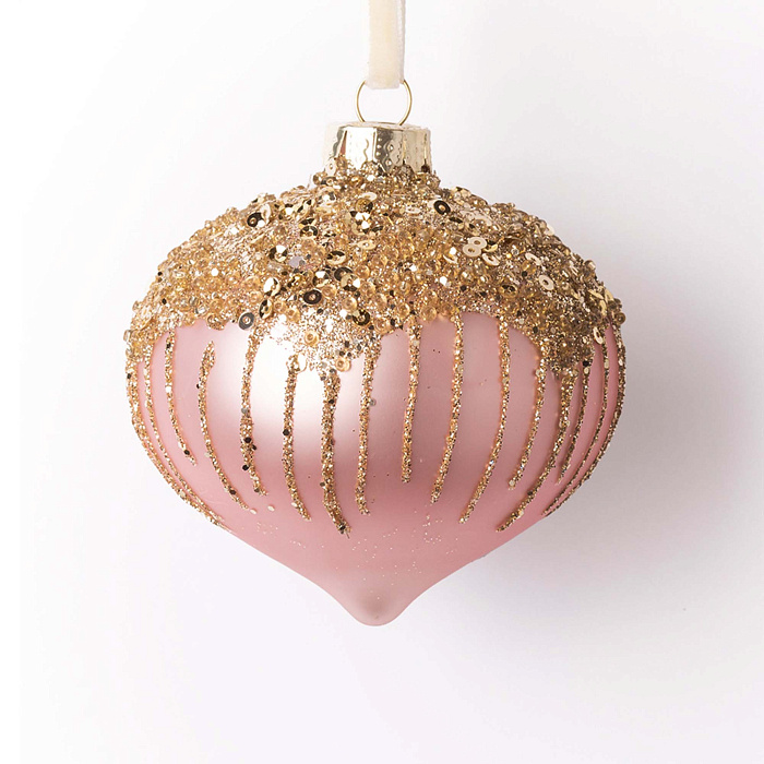 Розовая луковица с золотыми пайетками