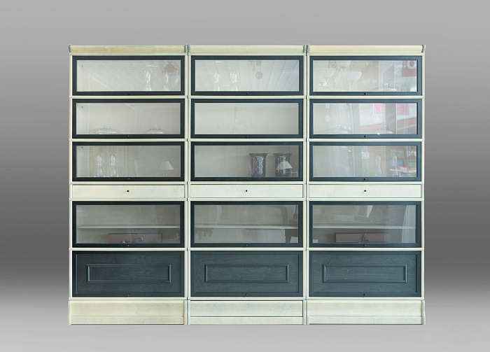 Книжный стеллаж с контрастными фасадами