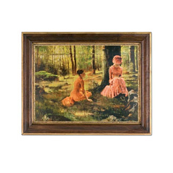 Картина "Девушки у дерева"