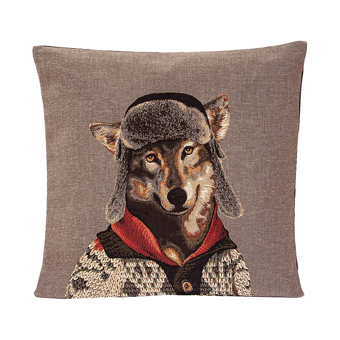 Наволочка "Лыжники. Волк"