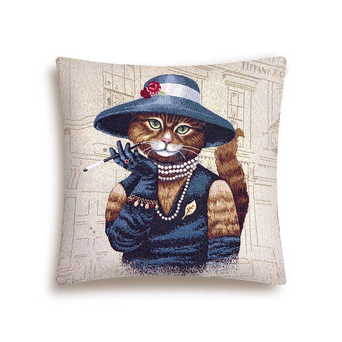 Наволочка "Кошка в синем"