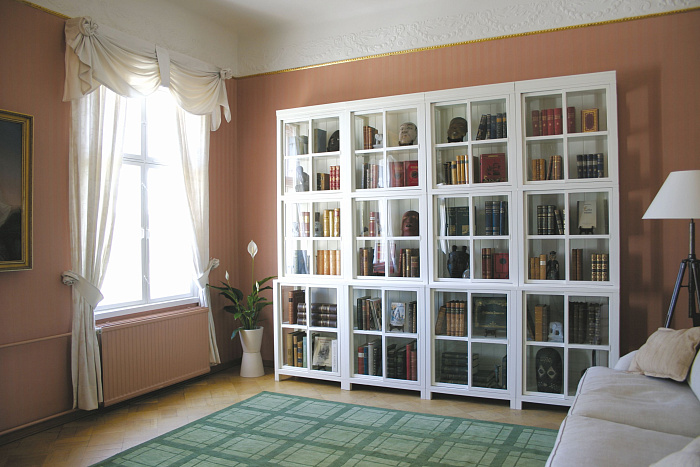 Книжный стеллаж-витрина для гостиной